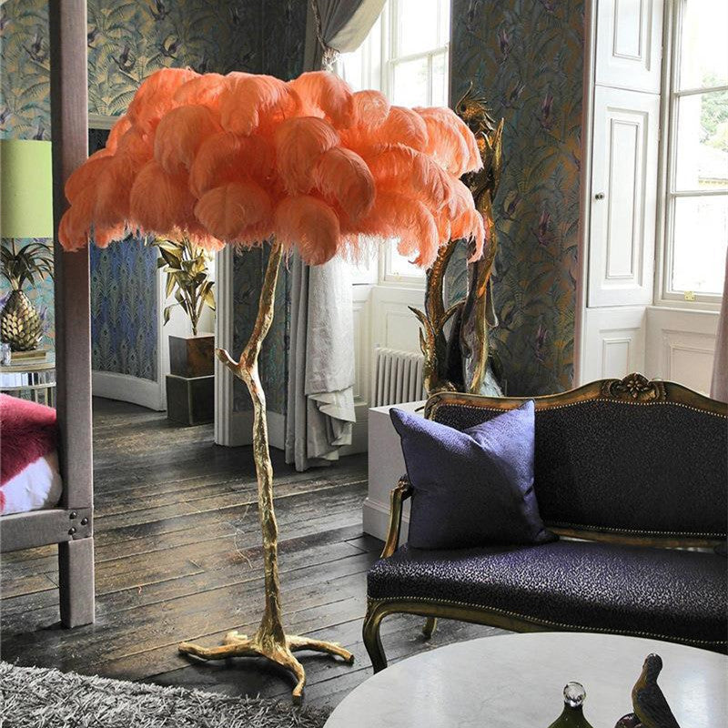 Ostrich Feather Floor Lamp
