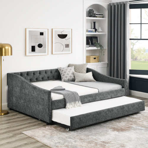 Grey Upholstered Sofa Bed