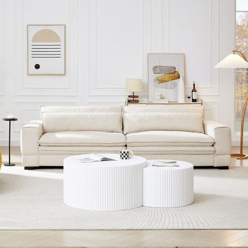 Beige Modern Fabric Sofa