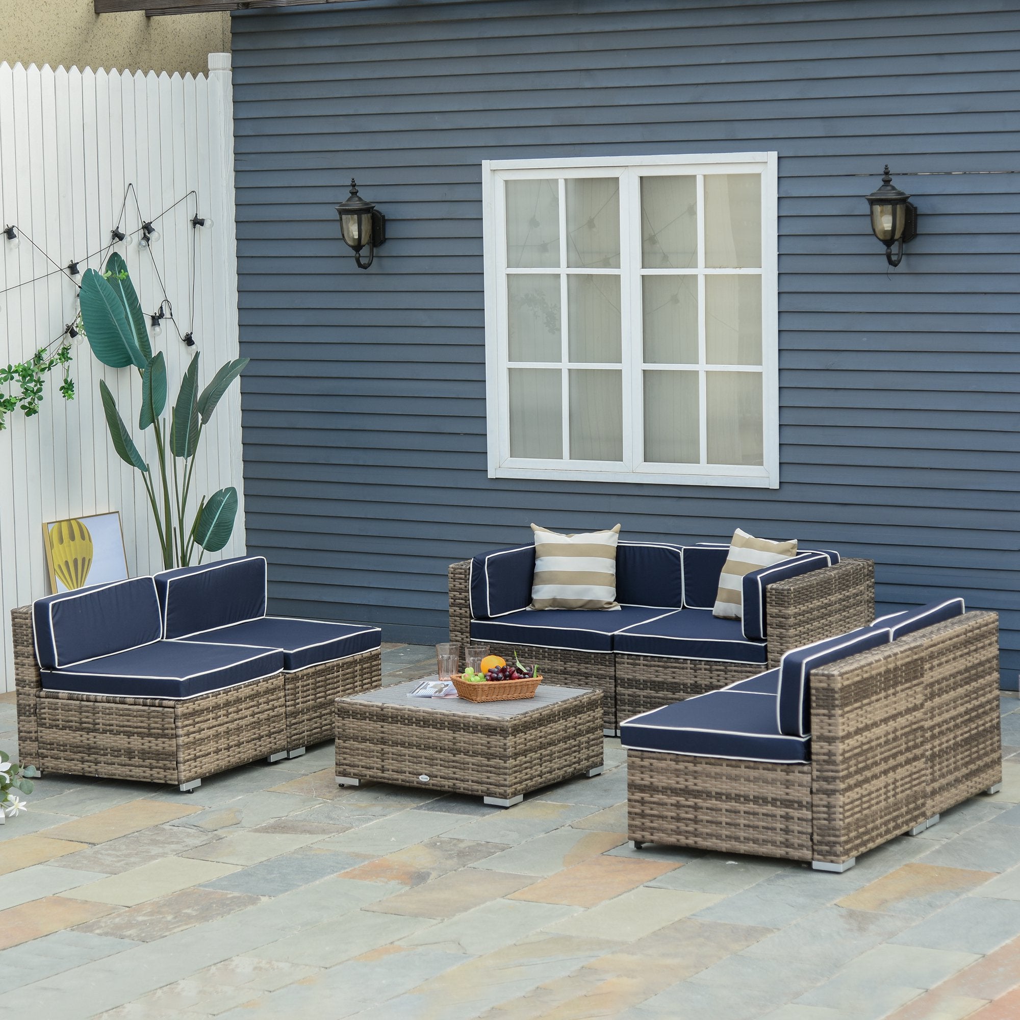 Gray Woven Patio Set