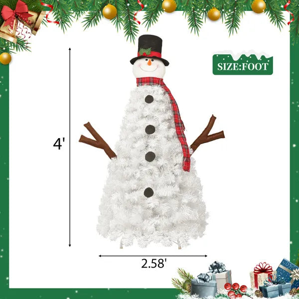 Snowman-Shaped Christmas Tree