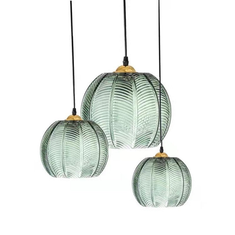 Leaf Pattern Glass Chandelier