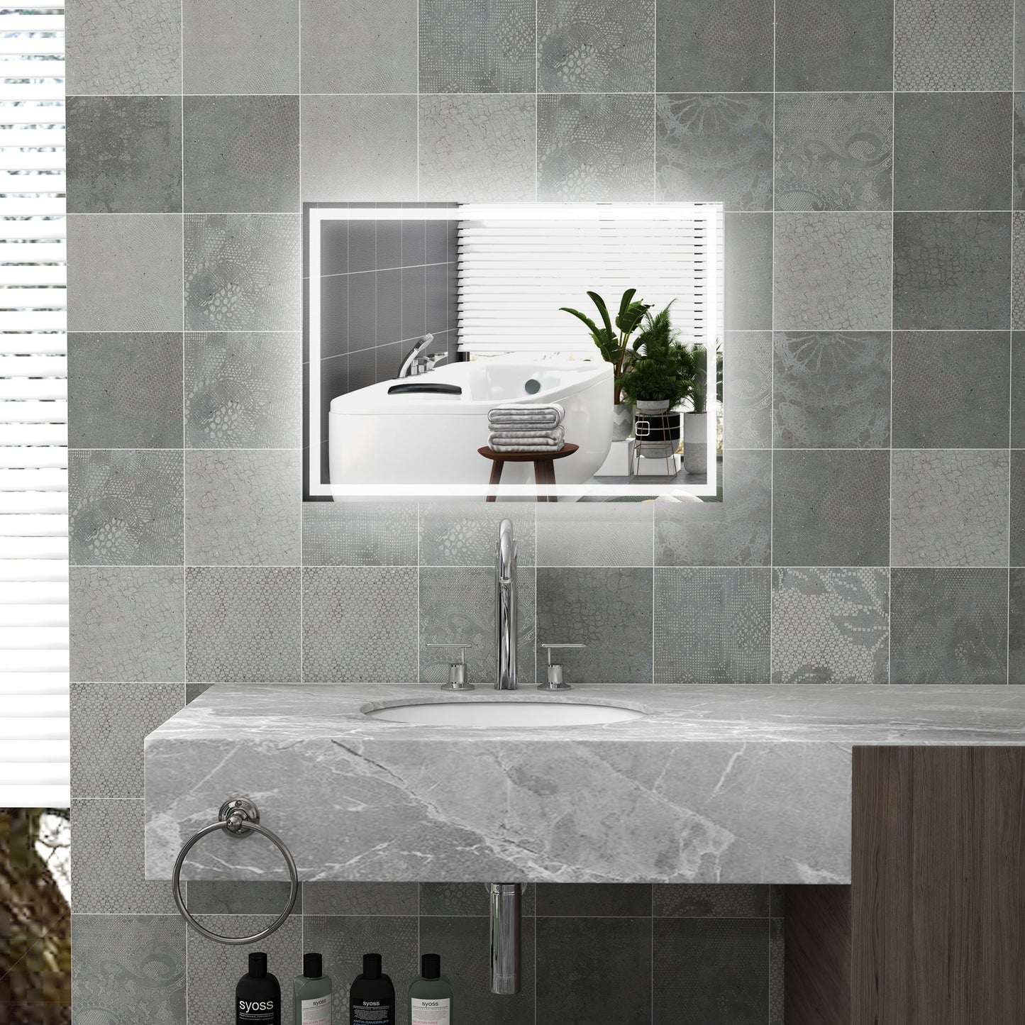 kleankin 32" x 24" LED Bathroom Mirror