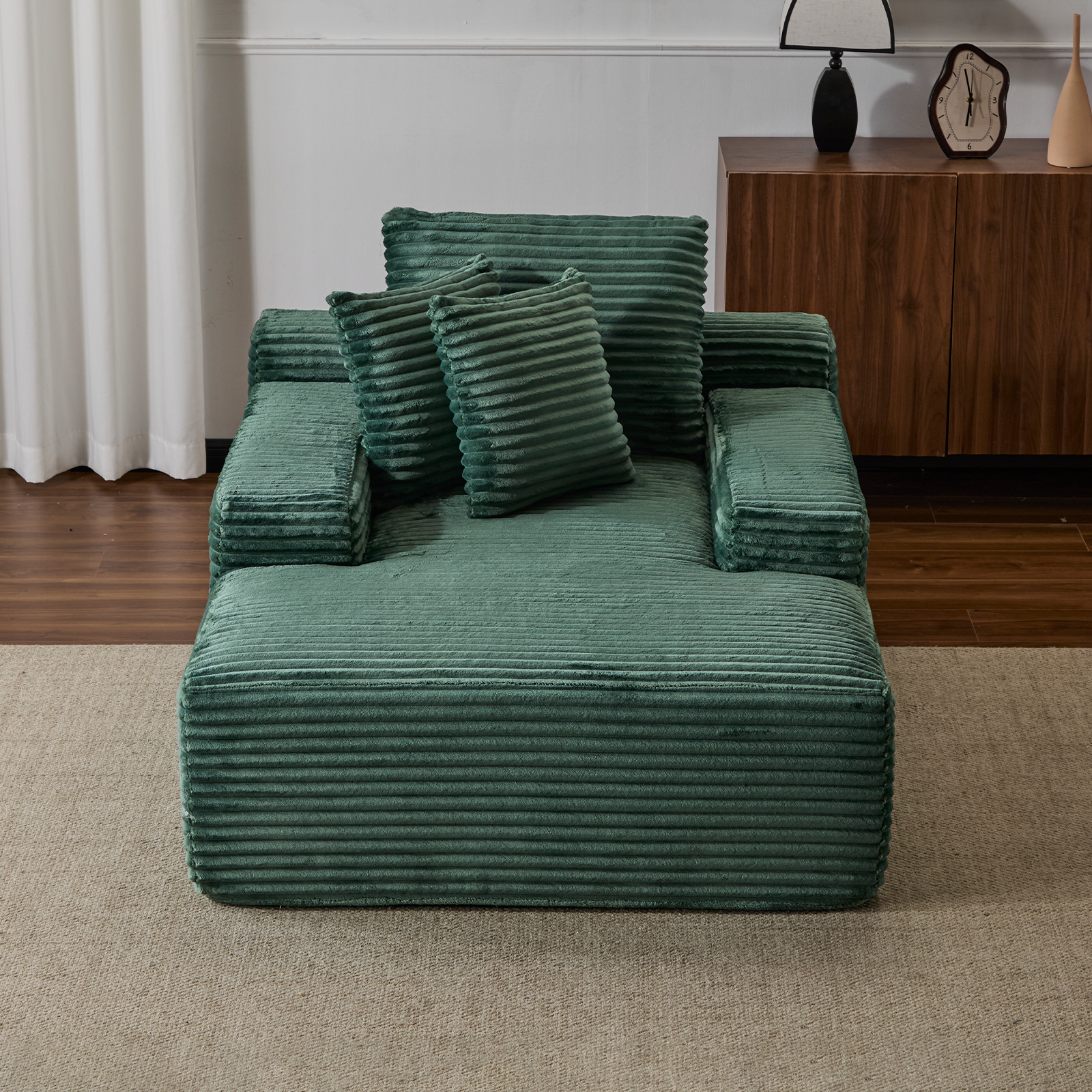 Green Corduroy Chaise Lounge