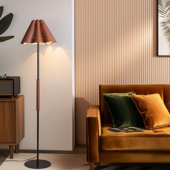 Leather Contemporary Floor Lamp
