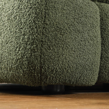 84.3 Length ,35.83inch Deepth ,human Body Structure For USA People, Marshmallow Sofa,boucle Sofa ,3 Seater, OLIVE GREEN BOUCLE