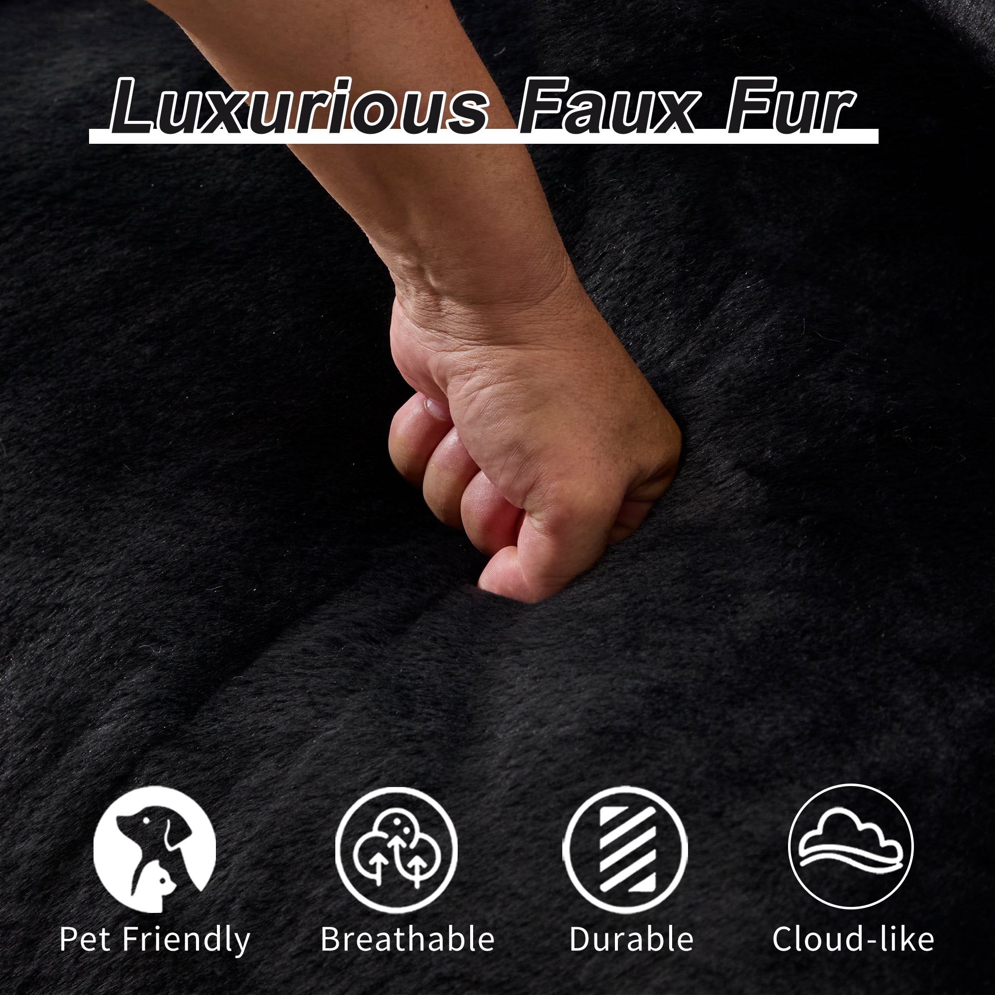 Black Fluffy Bean Bag Sofa