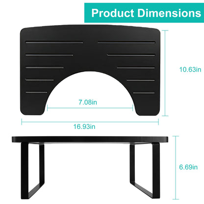 1Pc Wooden Metal Potty Stool  6.69in In Bathroom Toilet Stool For Children Rustproof Anti-Slip Poop Stool Black