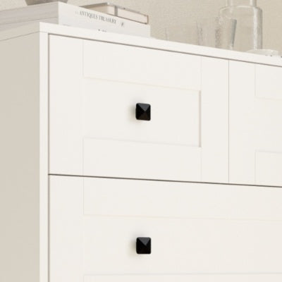 Chest Of Drawer With 5 Drawers White Color Farm Door