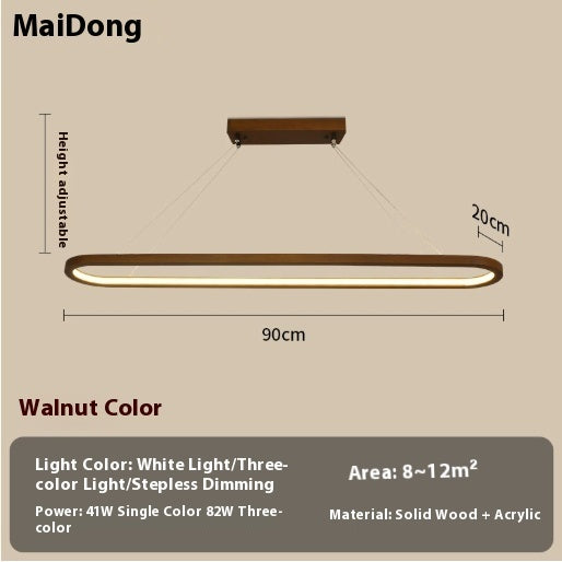 Long Chandelier Log Style Simple Restaurant Bar Office