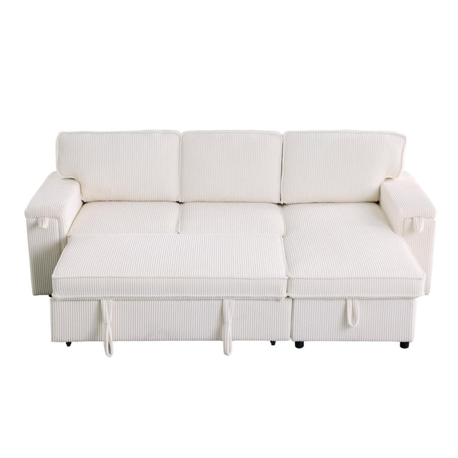 Beige Chenille Sectional Sofa