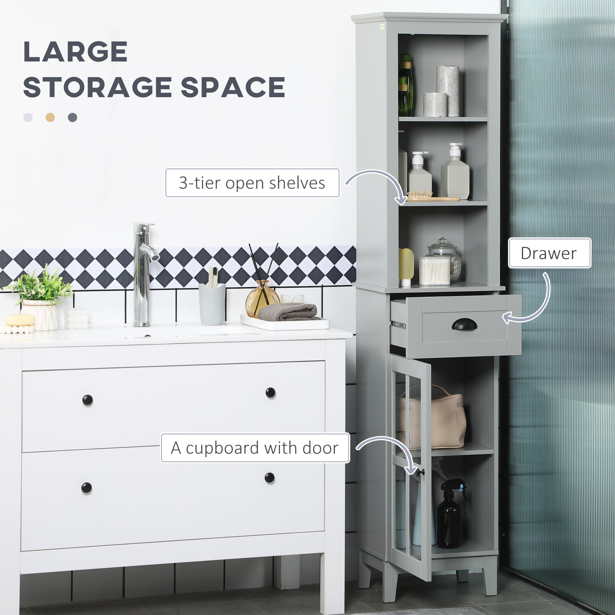 White Slim Storage Tower