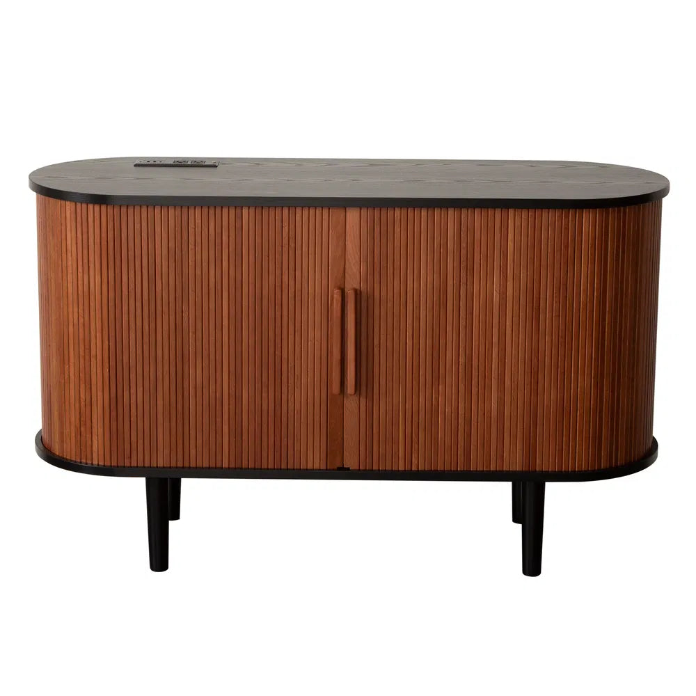 Fralimk Sideboard Buffet Cabinet With Storage, Modern Fluted Storage Cabinet For Dining Room, Tambour Door Console Table For Living Room, Office Storage Cabinet Or TV Stand, Accent Sideboard Cabinet