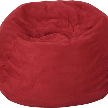 5-Foot Comfortable High-Density Shredded Foam Bean Bag Chair For Kids And Adults, With Removable Microsuede Cover, Ideal Reading And Bedroom Floor Lounge, Chinese Red