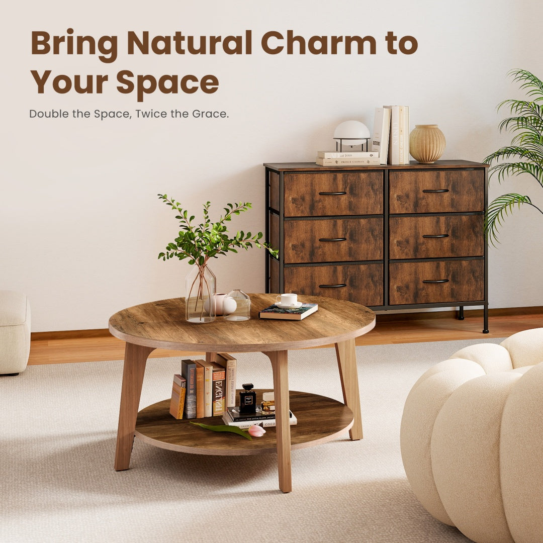 Brown 2-Tier Coffee Table