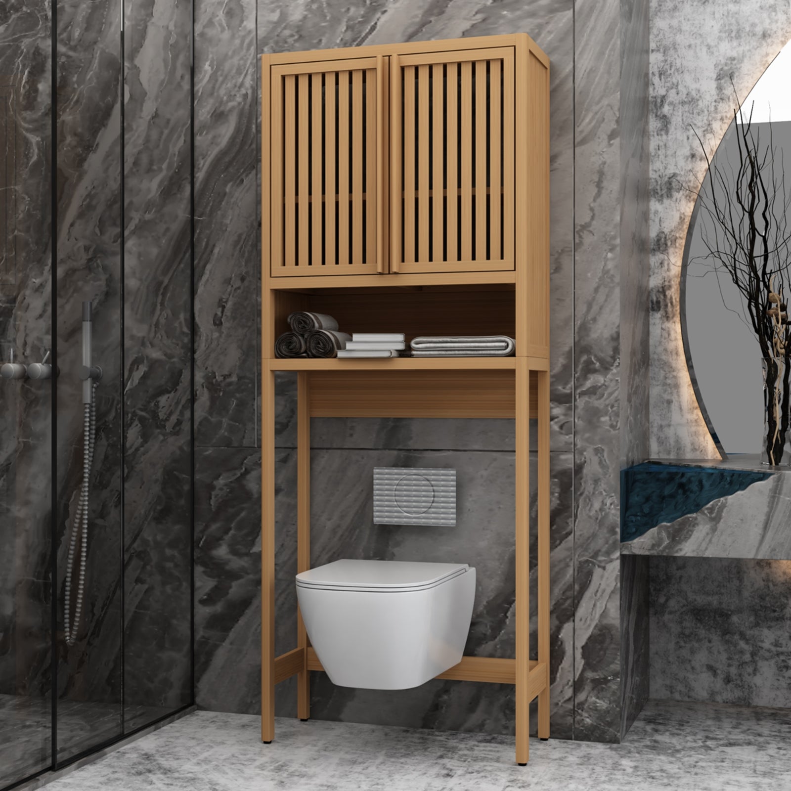 Bamboo Space-Saving Storage Rack