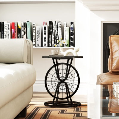 Round Industrial Side Table