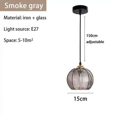 Creative Bedroom Light Leaf Pattern Glass Chandelier