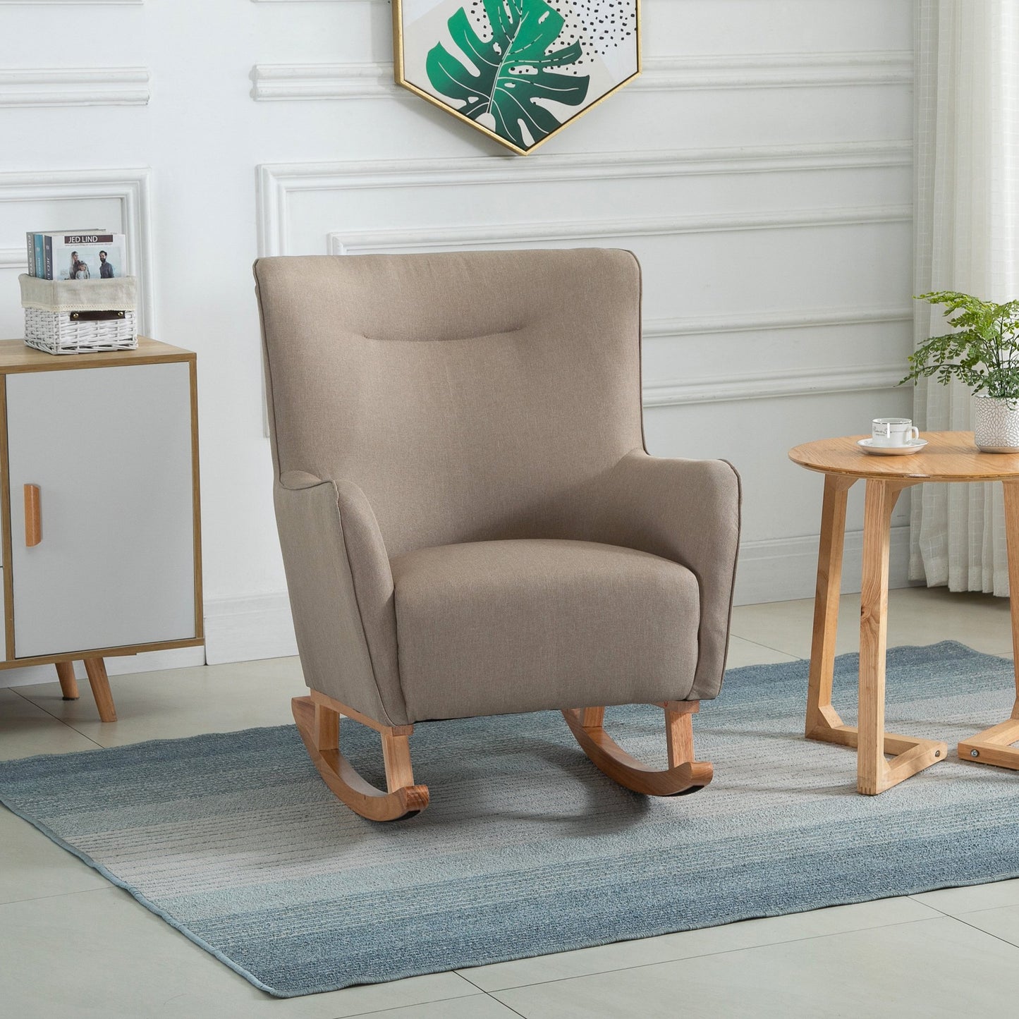 Modern Rocking Chair Sofa Armchair Modern Accent Chair with Thick Padding