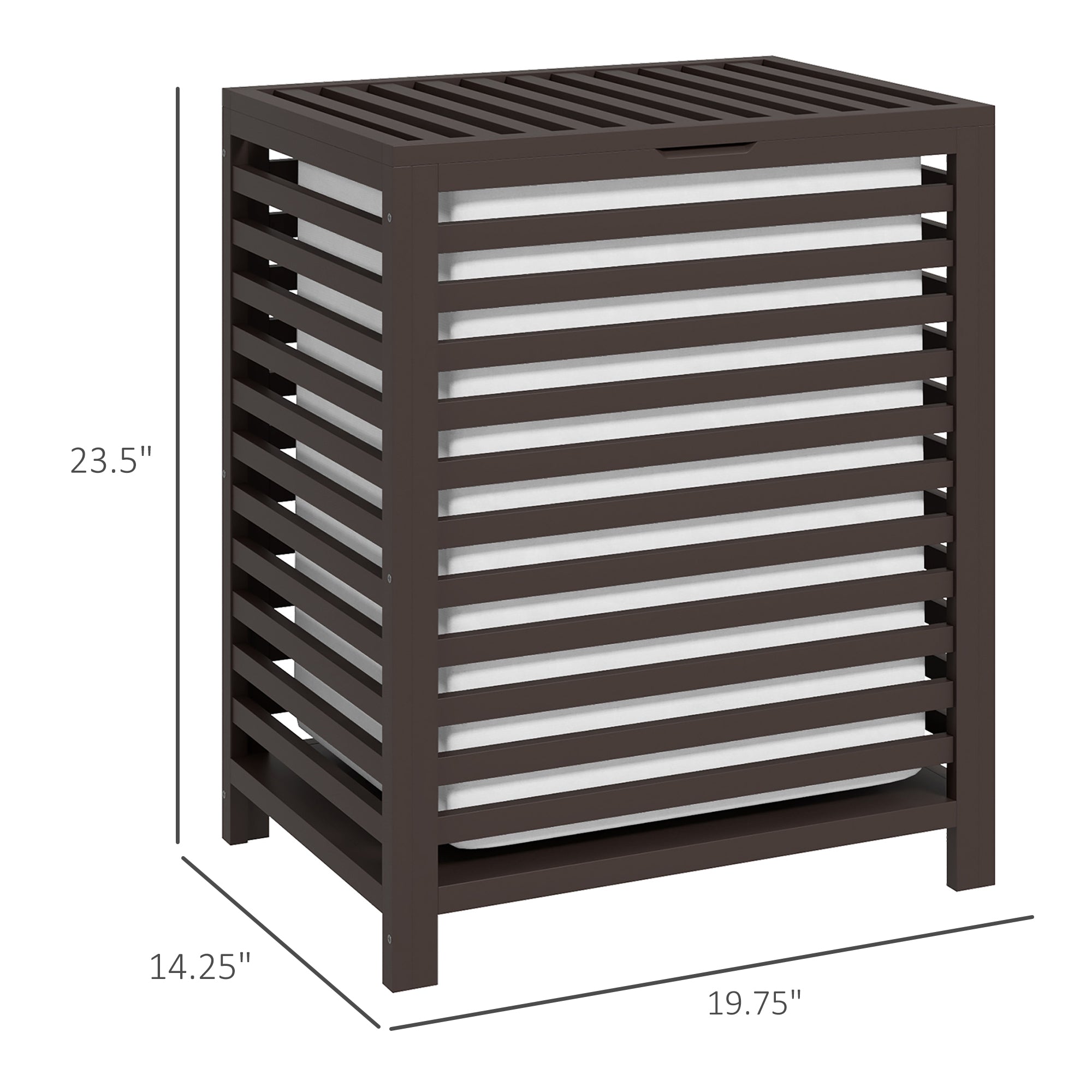 Gray Lidded Laundry Basket