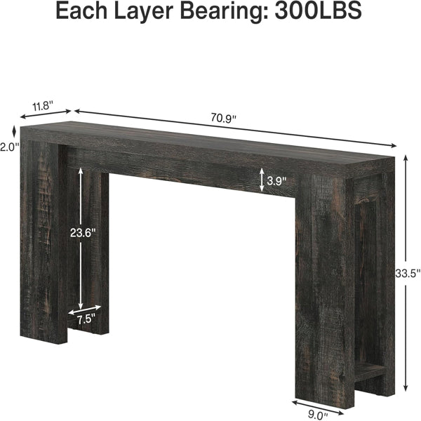 Long Wood Entryway Console