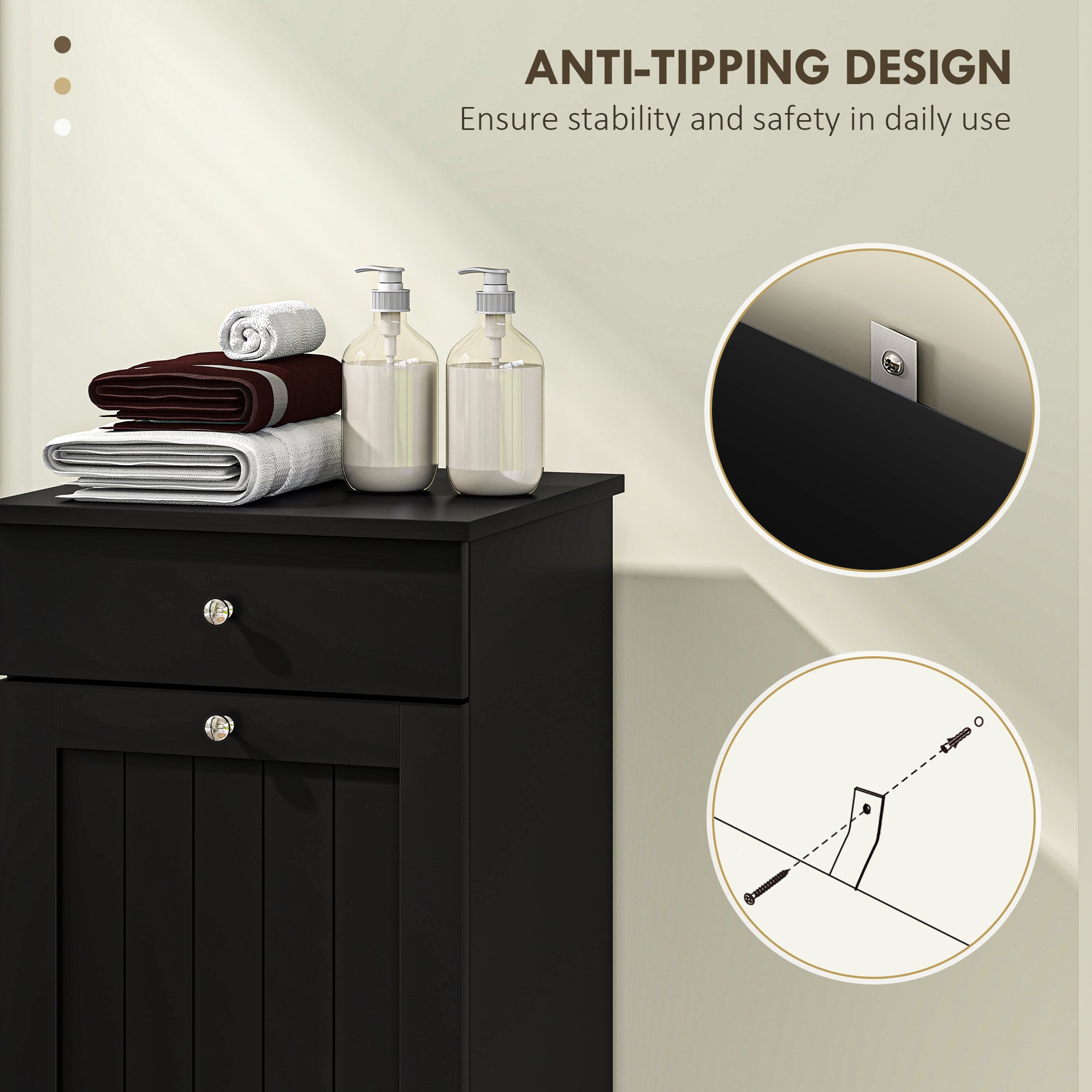 White Laundry Hamper Cabinet