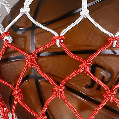 Basketball style pendant light with red and white woven basketball net design for kids bedroom decorbites basketball style
