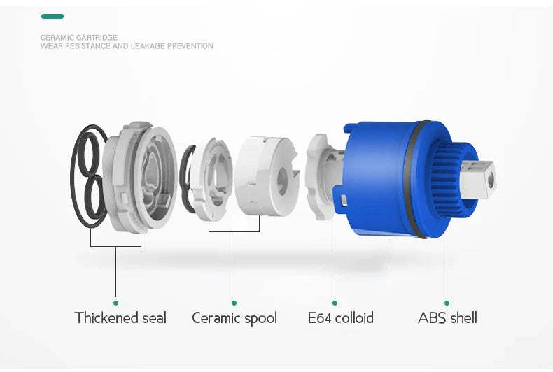 Blue abs shell faucet cartridge with ceramic spool and thickened seal for bathroom faucet bronze finish