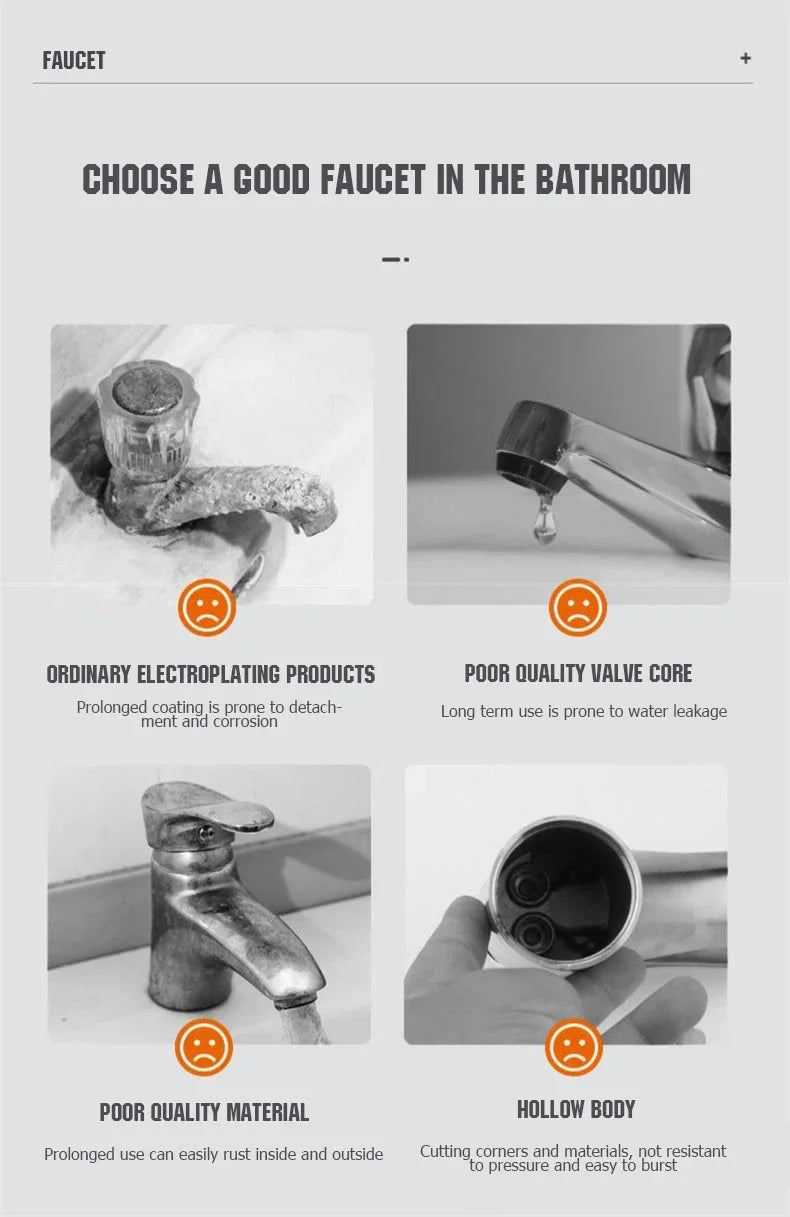 Chrome-finished bathroom faucet brass core with sleek modern design and single-handle control for easy use