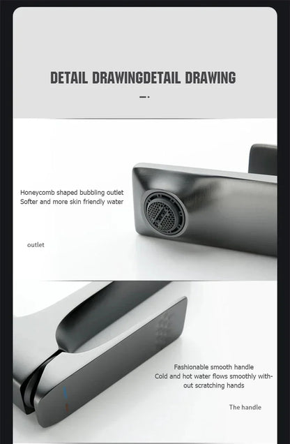 Silver bathroom faucet brass core single handle with honeycomb-shaped bubbling outlet and smooth handle design