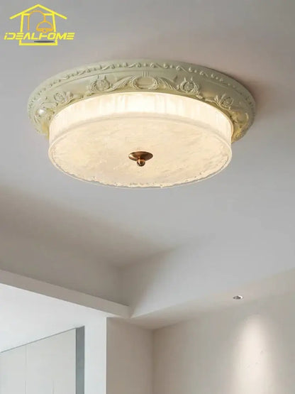 Cream wind ceiling light with ornate iron frame and frosted glass diffuser for bedroom decorbites cream wind decor
