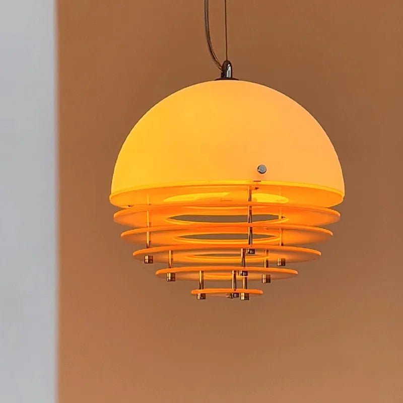 Bauhaus Sunset Orange Acrylic Pendant Light - Decorbites