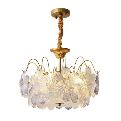 French Romantic Flower Colored Glass Lamps