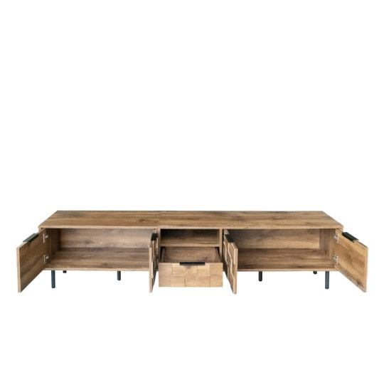 Wood TV Stand Stylish Storage Living Room