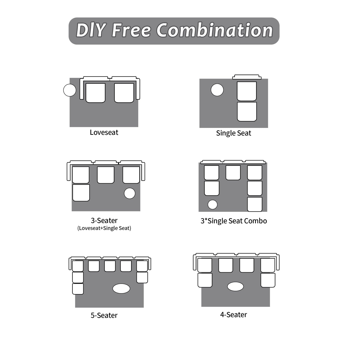 Modern Memory Foam Compressed Sofa,Large Sectional Couches For Living Room,Pet-Friendly Cloud Modular Sectional Sofa,Corduroy Fabric,Extra Deep Loveseat,No Assembly Required,GREY