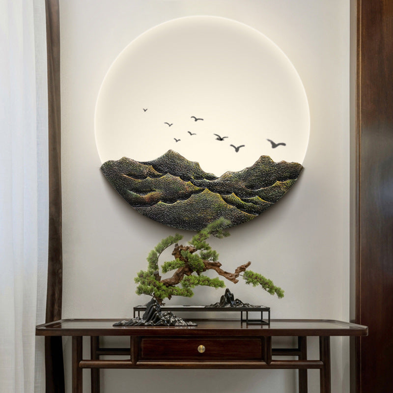 Chinese-style Wall Lamp LED Zen Living Room Bedroom Bedside Lamp