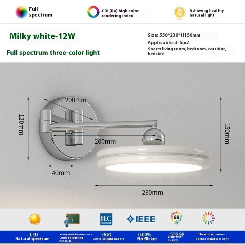 Cream Wind Bedside Wall Lamp Bedroom