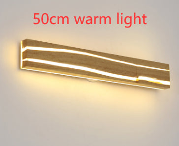 Solid wood bedroom LED wall light