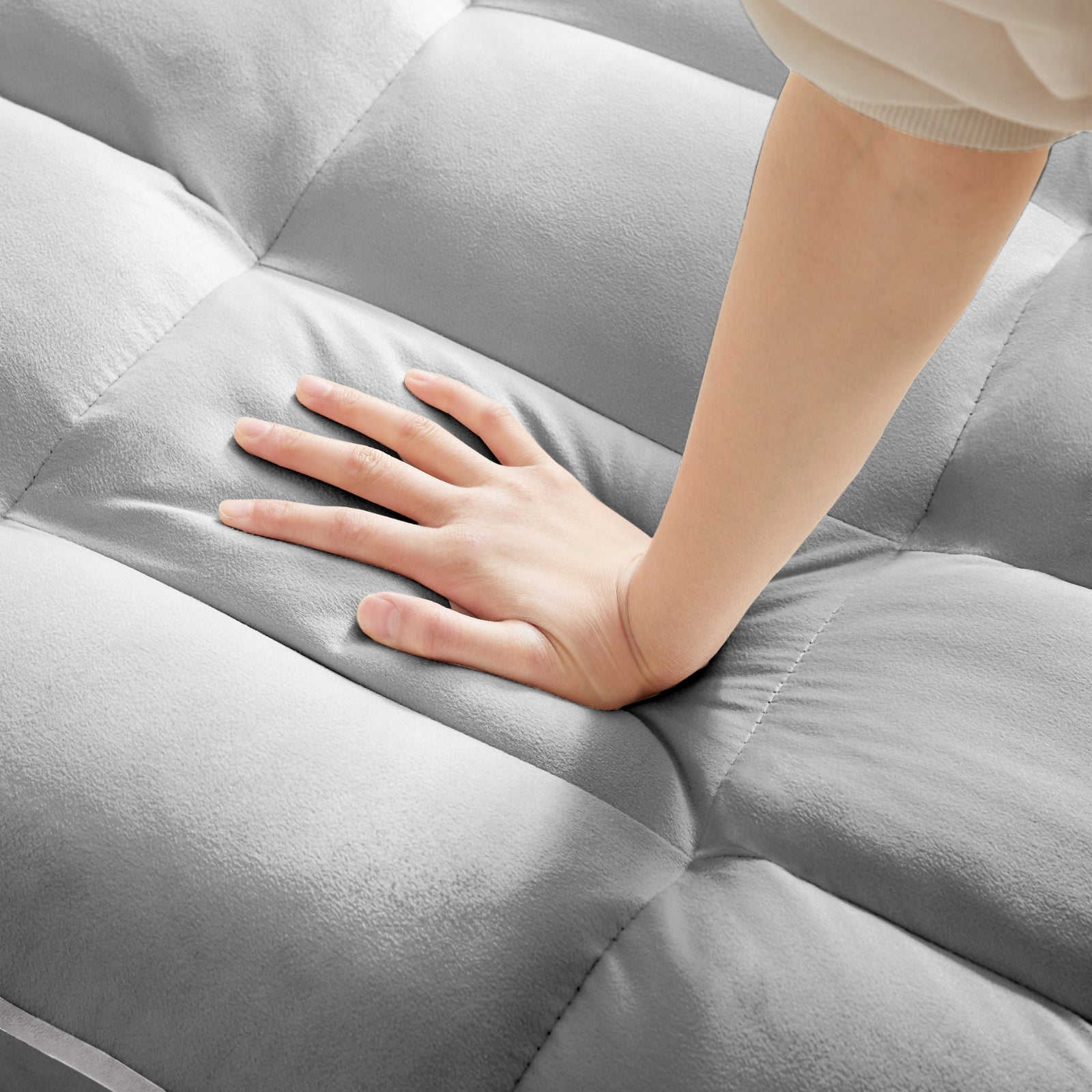 Grey Velvet Sleeper Chair