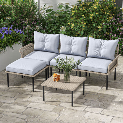 5-Piece Patio Furniture Set with Sofa