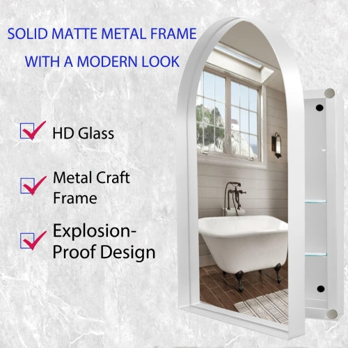 24x36 Inch Vaulted Recessed Metal Frame Bathroom Wall Cabinet With Mirror And Adjustable Shelf Unavailable Platforms- Temu