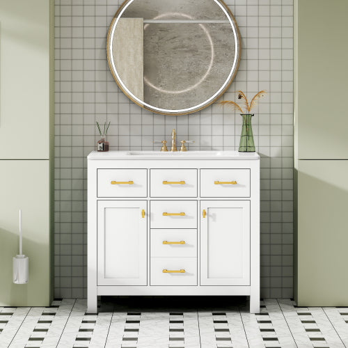 White Ceramic Vanity Sink