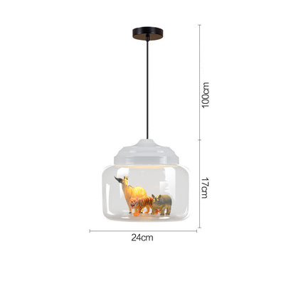 Creative Personality Cartoon Animal Children's Room Glass Chandelier