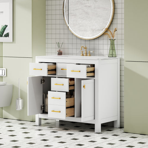 White Ceramic Vanity Sink