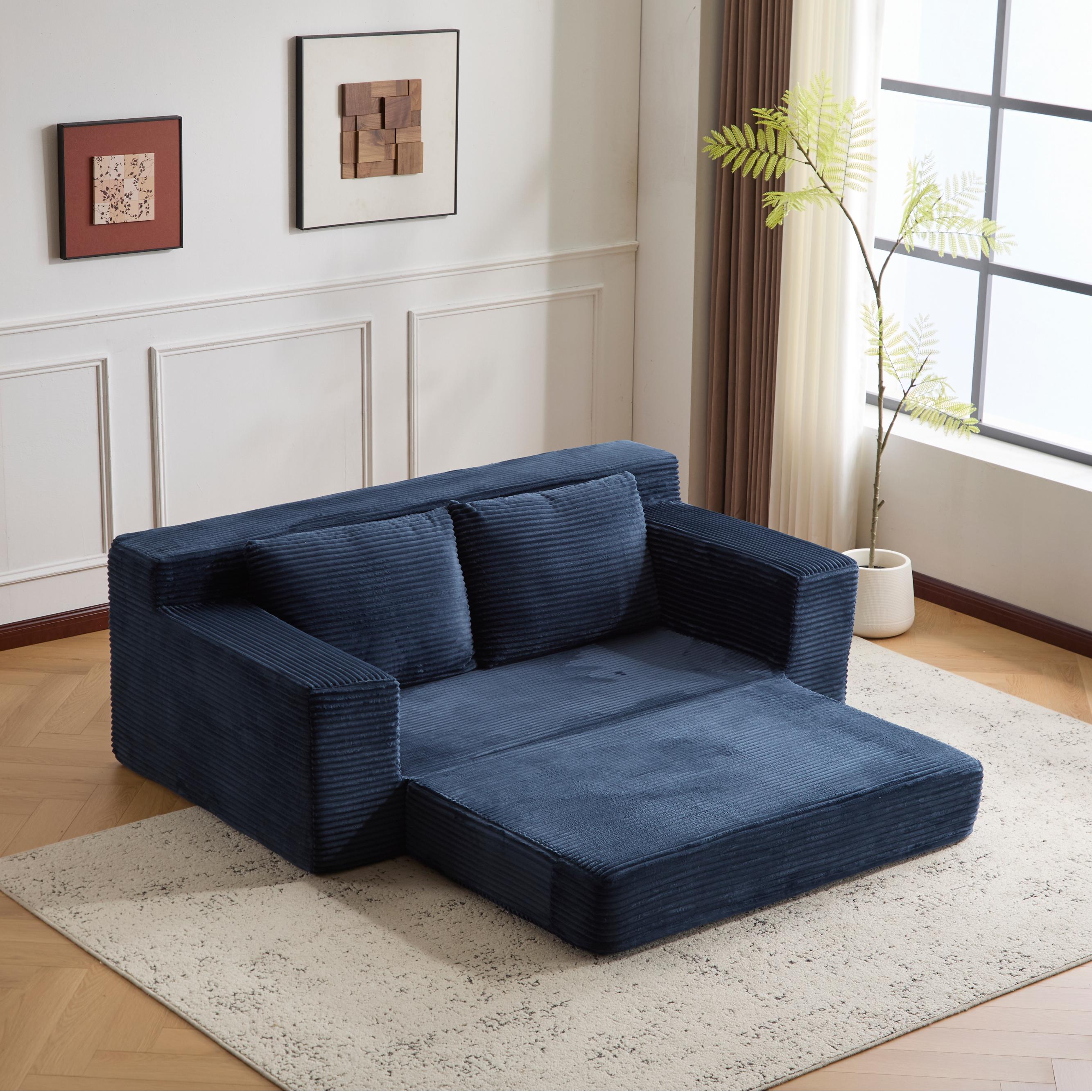 Dark Grey Corduroy Loveseat