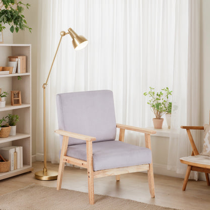 Velvet Accent Chair Relaxing Armchair With Solid Wood Frame For Living Room