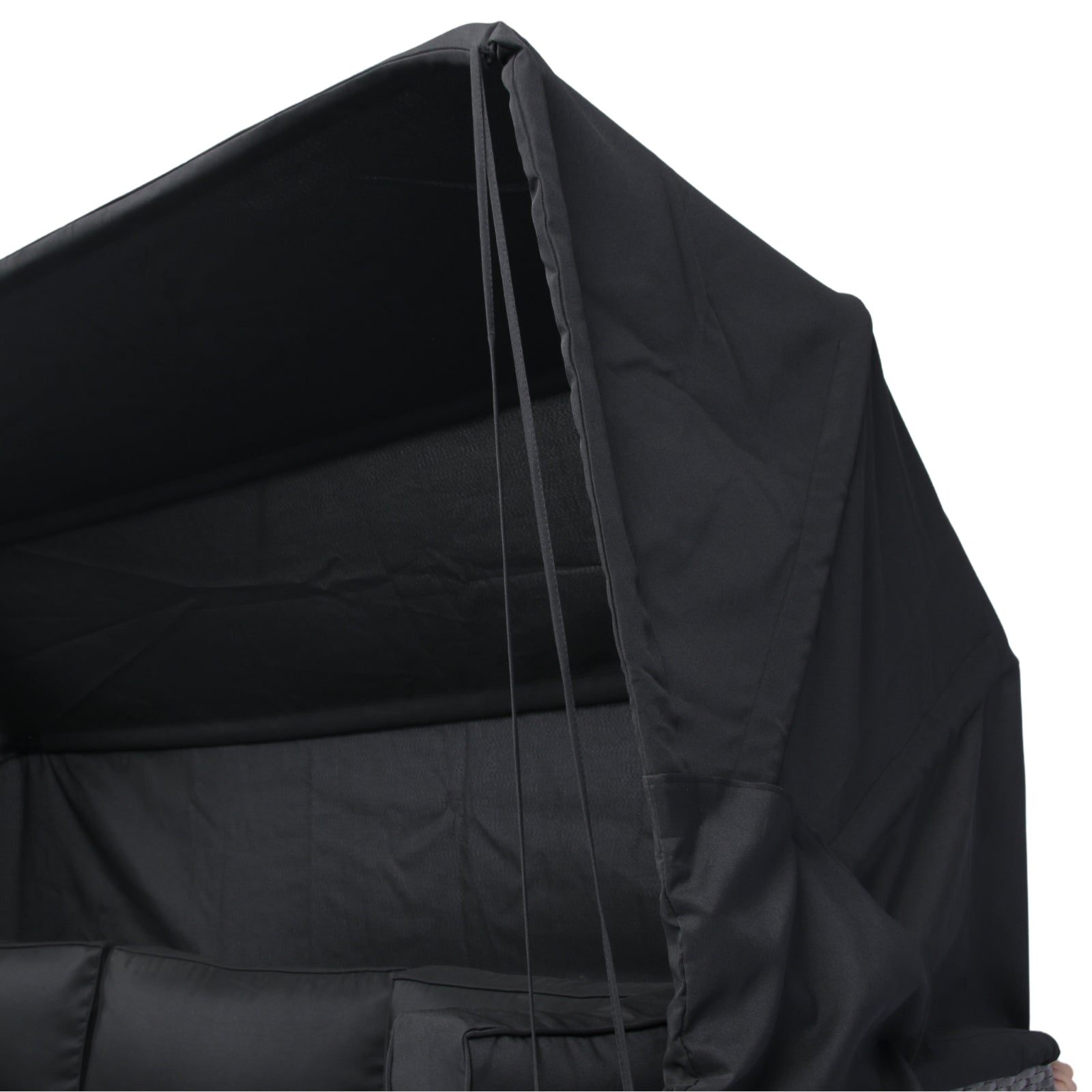 Wicker Rattan Sectional Sofa Retractable Canopy Outdoor