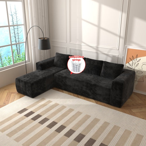 Black Corduroy Modular Sofa