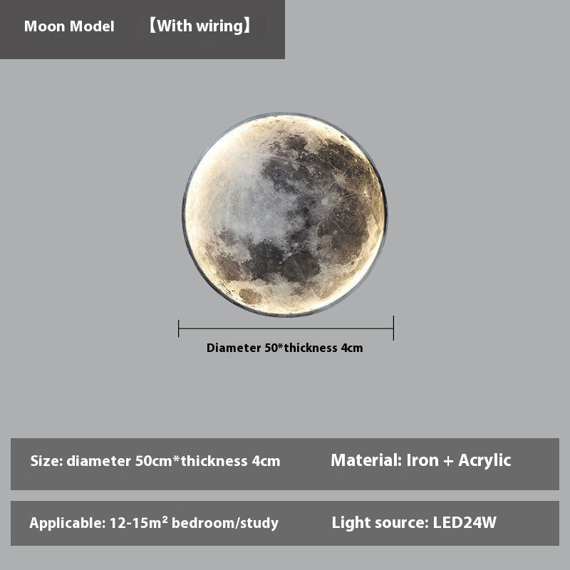 Moon Wall Bedroom Bedside Living Room Background Wall Decorative Lamp