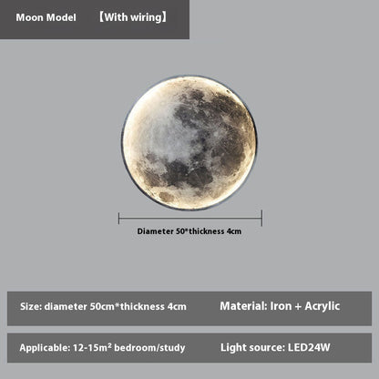 Moon Wall Bedroom Bedside Living Room Background Wall Decorative Lamp